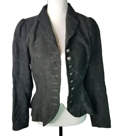 Vincent Jalbert canvas military jacket Art To Wear Avant Garde Handmade France - Picture 3 of 14